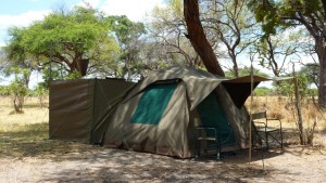 Our ensuite tents on the mobile safari