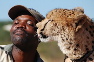 Sylvester and one of his carers Sylvester and one of his carers
