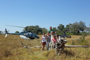 Agents enjoying a helicopter flight over the Delta.