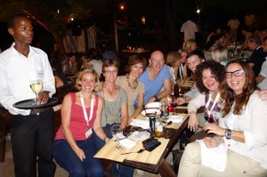 Dinner during the BTTE in Kasane - we had lots of fun.