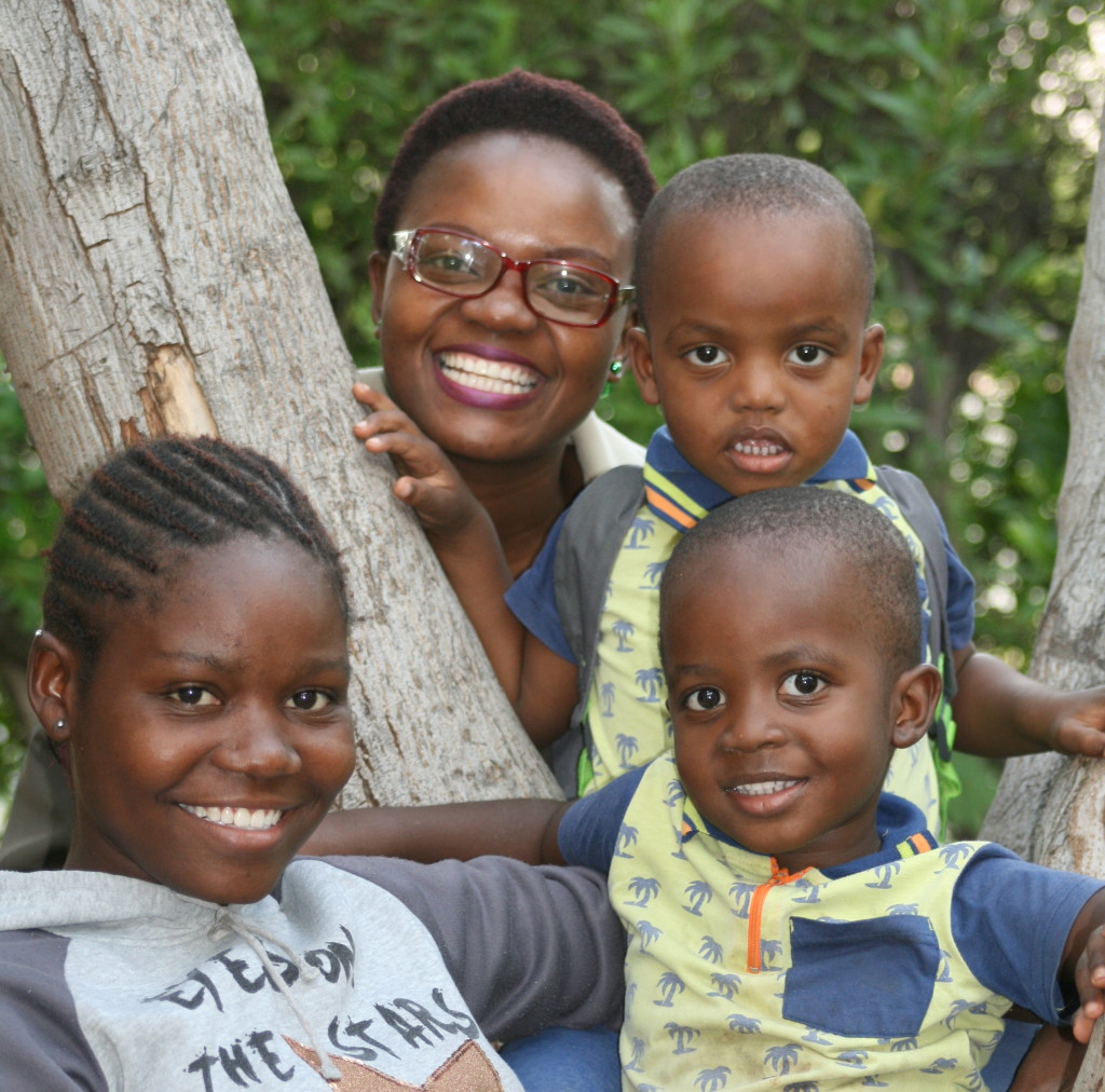 Thelma and Thuto, and her twins, Kgotla and Kgosi