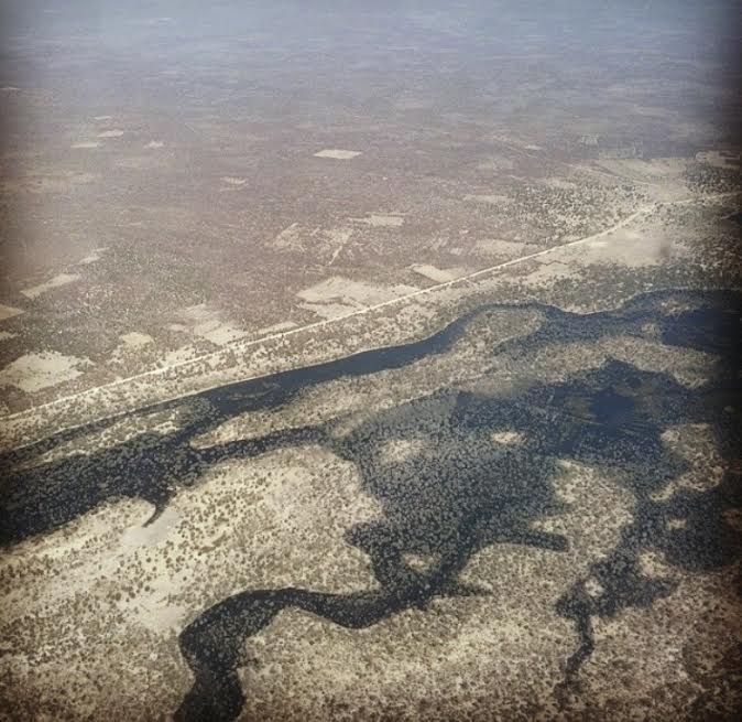 The Thamalakane Fault Line.  Where Okavango Delta meets desert.